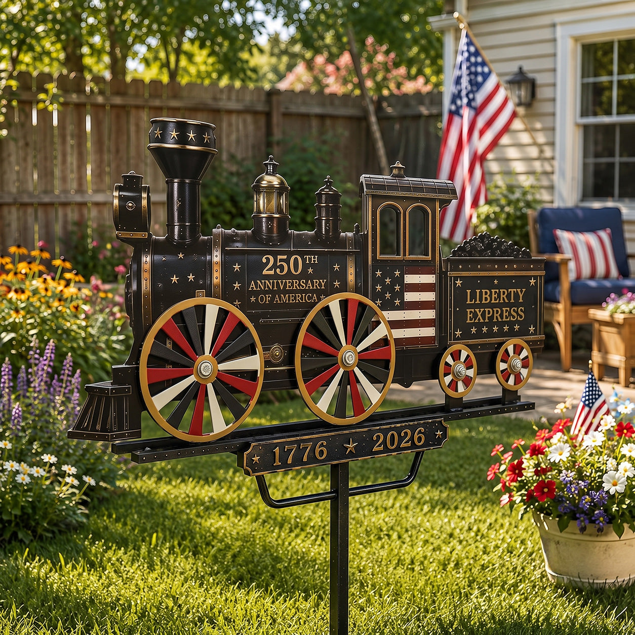 🔥Limited time 55% OFF🔥🚂USA 250 “Liberty Express” Train Garden Wind Spinner -✈️ (Free Delivery Fee)