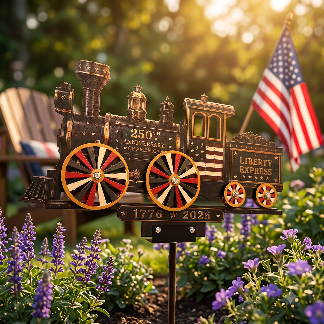 🔥Limited time 55% OFF🔥🚂USA 250 “Liberty Express” Train Garden Wind Spinner -✈️ (Free Delivery Fee)