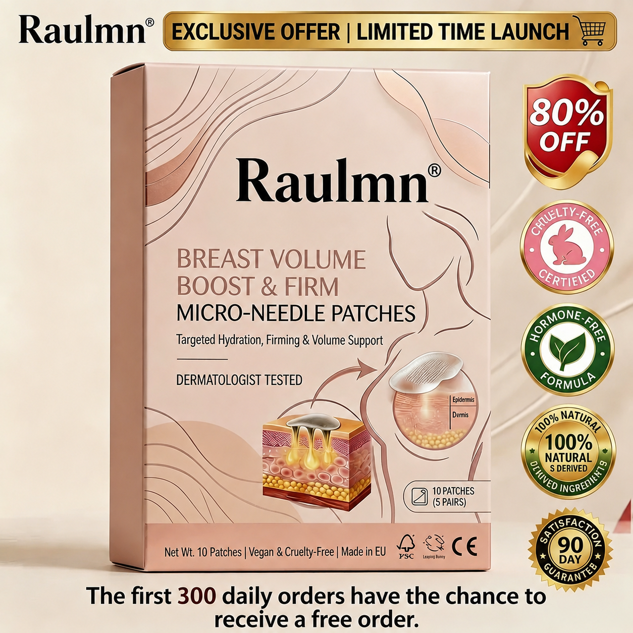 🔥Limited-time 80% sale--Raulmn Targeted Breast Enhancement Advanced Nano-Microneedle Patches